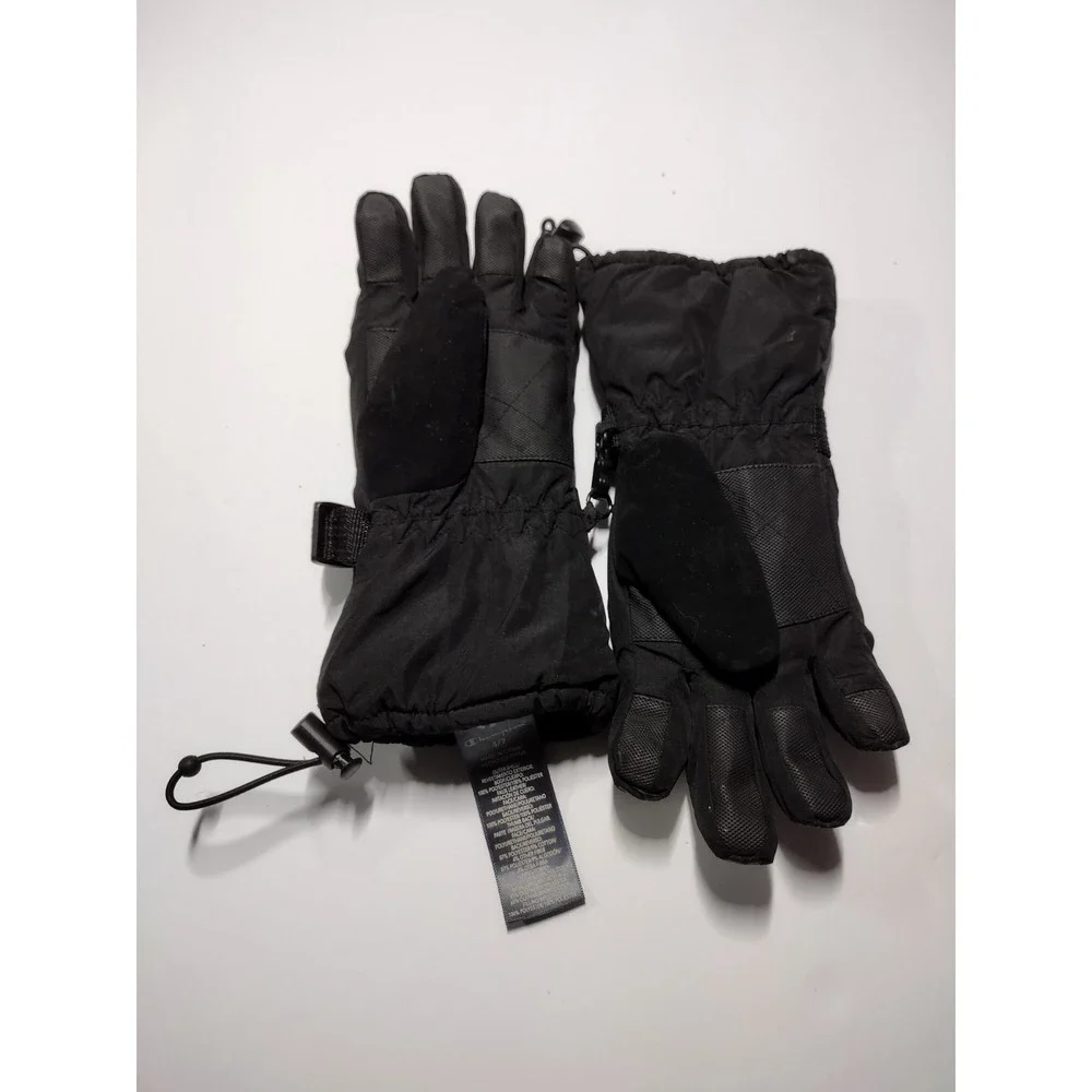 Champion Brand Black Gloves Size 4/7 Waterproof Ski Snow Cold Waether